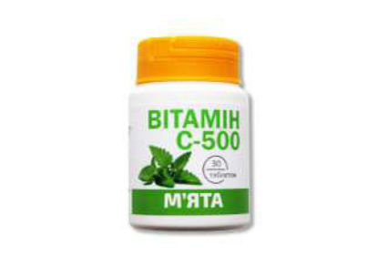 Фото Витамин С 500 со вкусом мяты таблетки 0.5 г №30